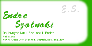 endre szolnoki business card